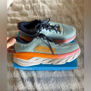 Hoka One One Women's Sneakers - Light Blue and Orange